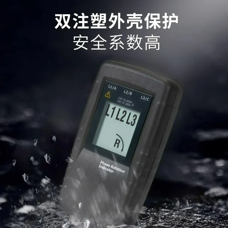 DT-901 3-Phase AC Phase Sequence Tester – Non-Contact Phase Rotation Detector for Industrial Electrical Systems
