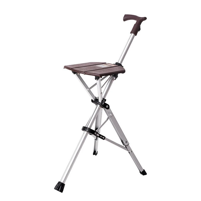 

Foldable cane chair Folding cane stool Multifunctional non-slip crutches