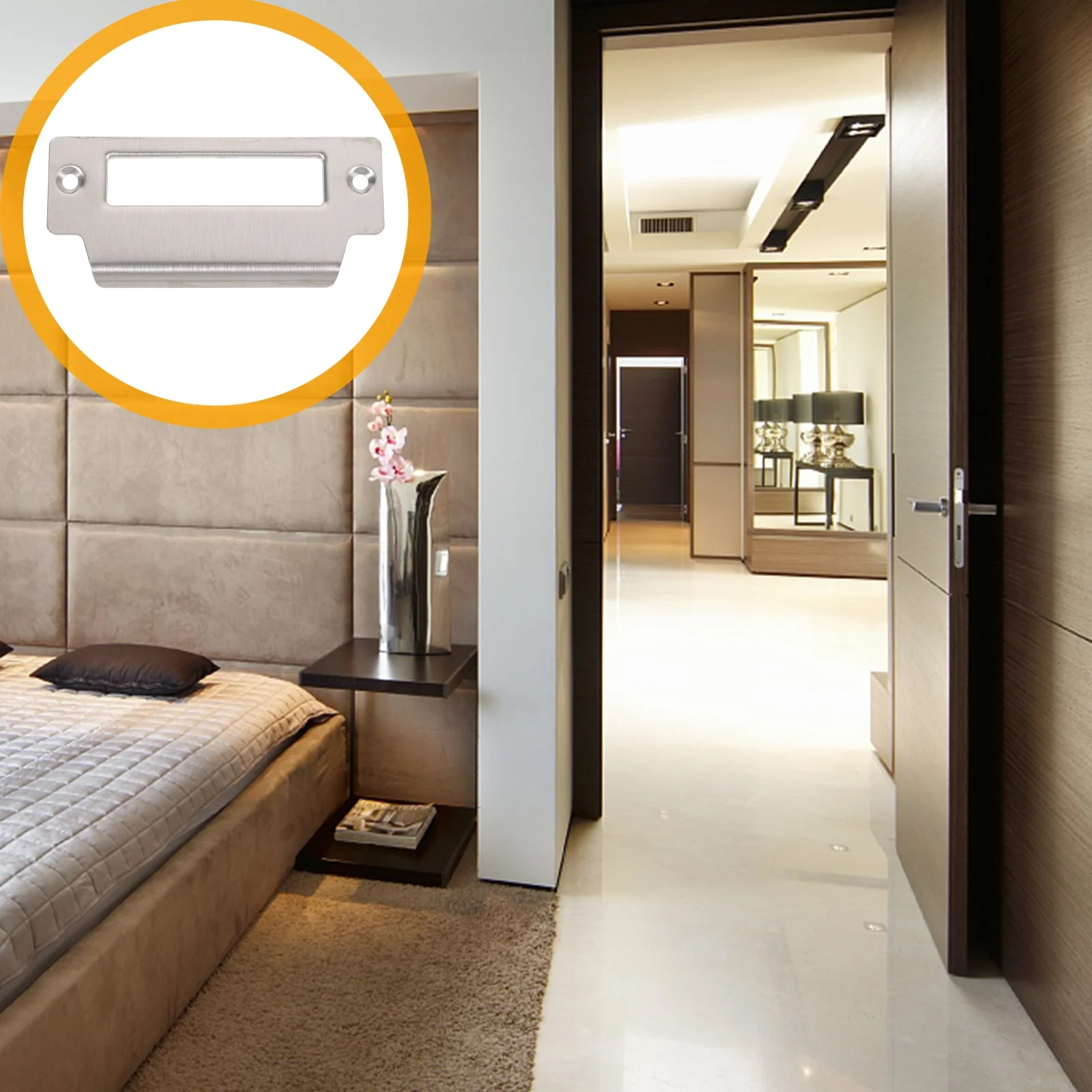 1 conjunto 1 conjunto de placa de greve de porta de aço inoxidável, reforço de metal resistente para placa de segurança de porta, peças de bloqueio de hardware