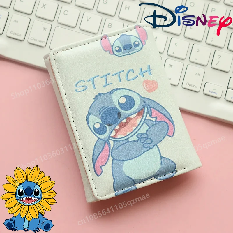 Disney Stitch Short Wallet Cartoon Fashion Trifold Wallet for Women Girls Anime Print Coin Purse Cute Multi-card Slot Kids Gifts