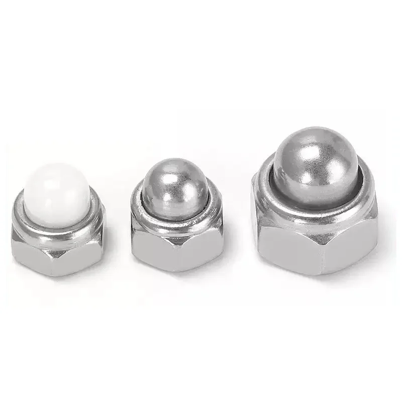 Selbstsichernde Muttern M4 M5 M6 M8 M10 M12 304 Edelstahl Kegelmutter Abdeckkappe Sechskant Metall-Nylon-Einsatz Sicherungsmutter – Detail 4