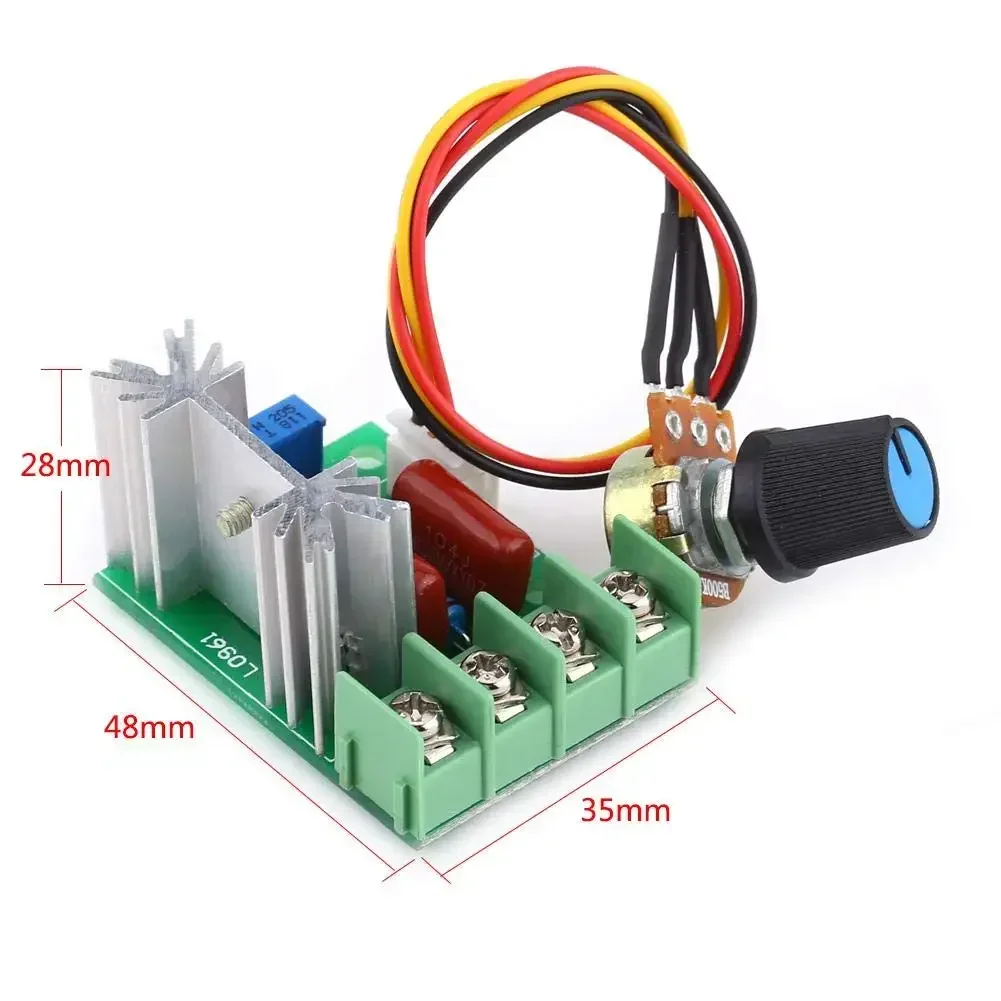 AC 50-220V 2000W 25A 모터 속도 컨트롤러 SCR 고전력 전자 전압 조정기 모듈 모터 LED 조광기 속도 제어