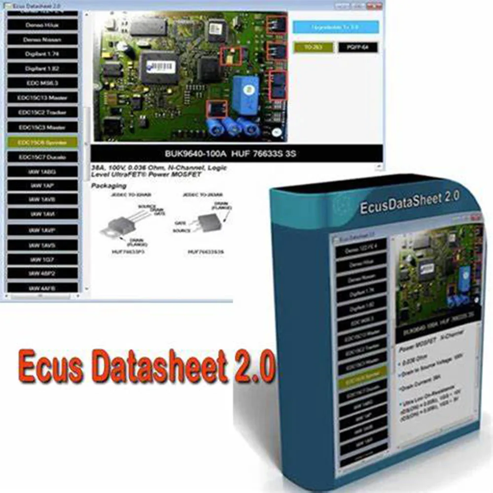 EcusDataSheet-2-0 + License Key with Electronic Components of Car ECUs and Additional Information