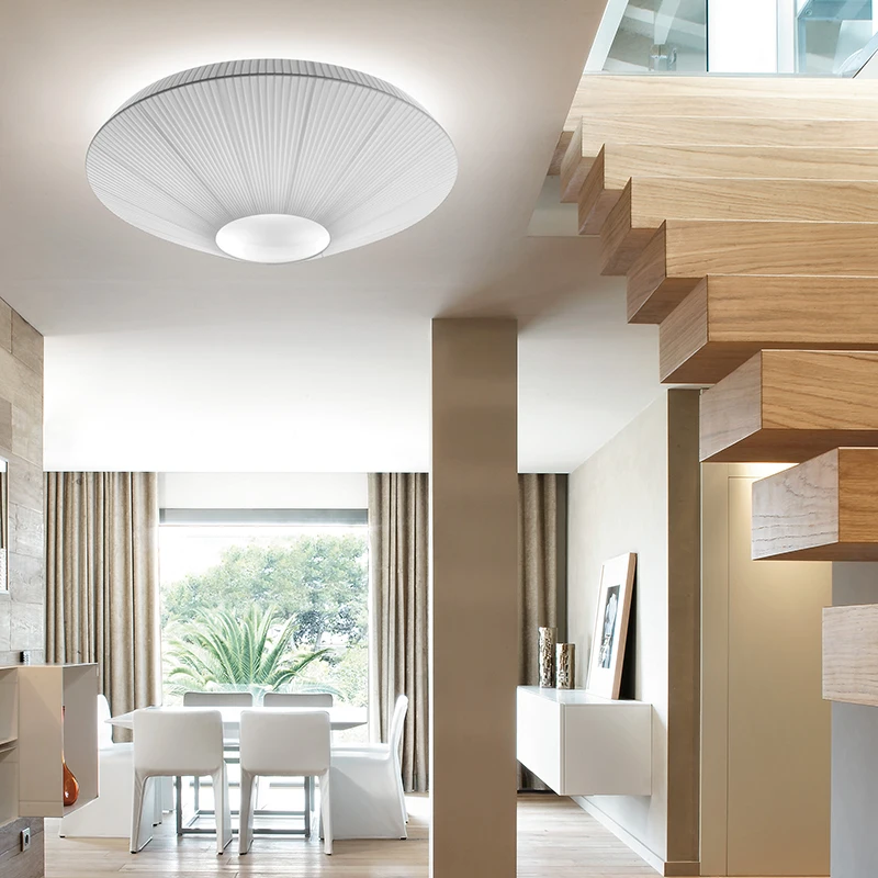 Wabi-sabi Minimalist LED Ceiling Chandeliers Lamps Flush Mount Fabric Pendant Lights Home Decoration