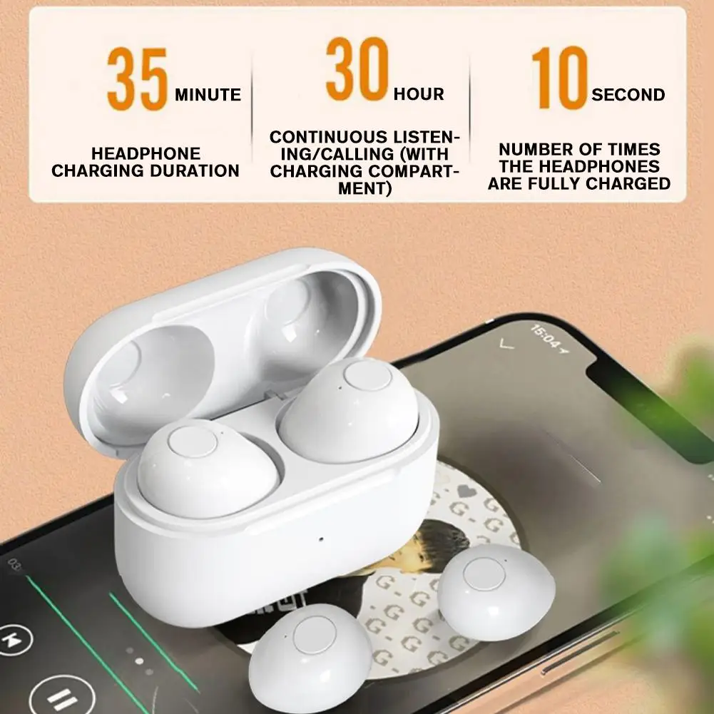 Mini Bluetooth 5.2 Invisible Earphone Sleeping Headset Wireless Smart Touch Sleeping Sports Gaming Earbud Noise Reduction