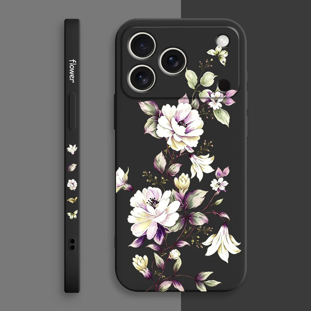 Trailing Vine Phone Case For iPhone 17 17E Air 16 16E 15 14 13 12 11 Pro Max Plus Liquid Silicone Soft Cover