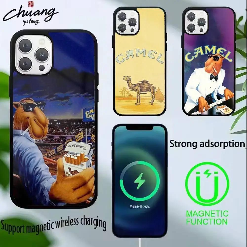 

Cigarette-Brand Camel Phone Case For iPhone 14,16,15,13,17,12,Plus,Pro,Max Magnetic For Magsafe Frosted Cover