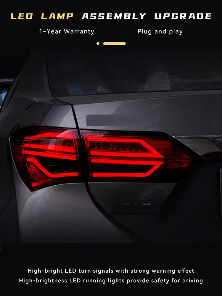 Taillight For Toyota Corolla 2014-2017 LED Car Lights Fashion Projector Bifocal Lens DRL Signal Tail Lamp Accessories