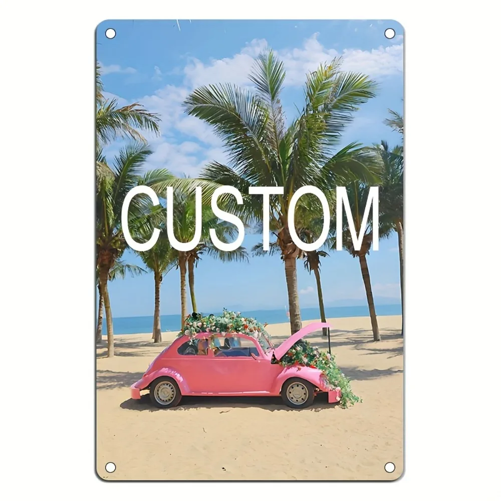 8x12Inch Single Side Aluminum Metal Wall Painting Customizable Custom Picture Rustproof Waterproof Bar Garage Decor