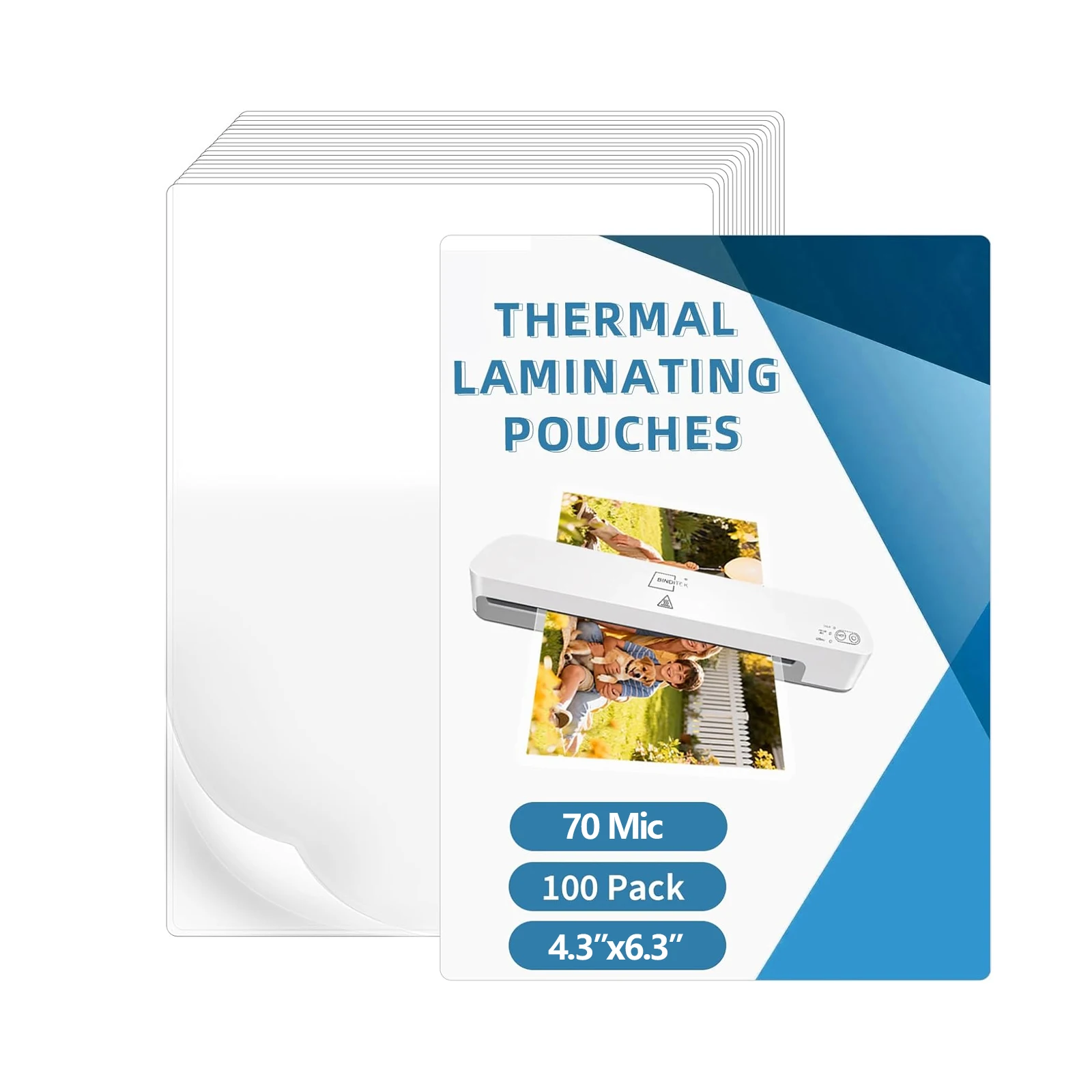 100 Pack 70 Mic Thermal Laminating Pouches, 4.3 X 6.3 Inch, Ultra Clear Laminating Sheets, Heat Seal, Glossy, for Photos