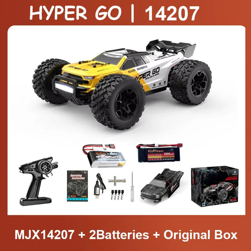 HYPER GO MJX 14207 14208 1/14 RC auto 41-53 km/u borstelloze 2.4G afstandsbediening 4WD off-road hoge snelheid RC auto vrachtwagen hobby speelgoed
