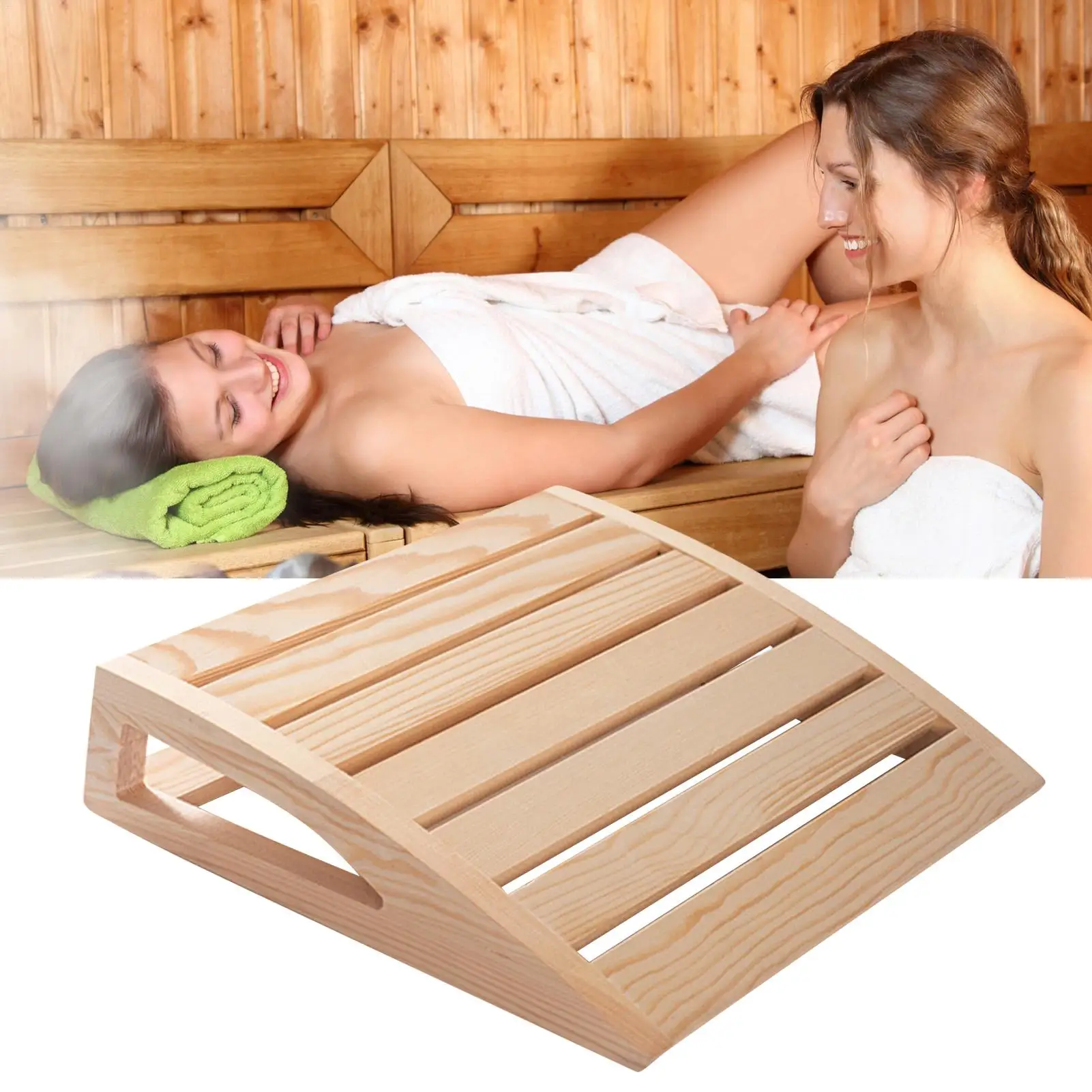 

Sauna Headrest Wooden Pillow Sauna Back Bolster Ergonomic Design Handmade Neck Support Pillow Sauna Supplies Accessories
