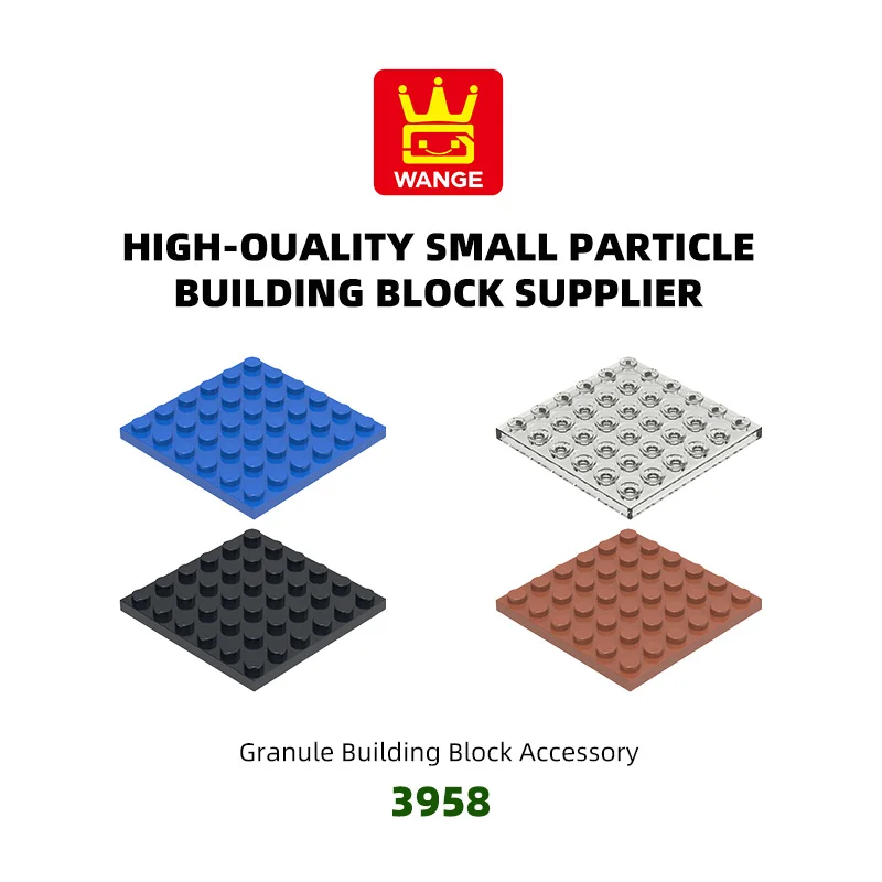 WANGE 18Pcs/Lot 3958 Short 6*6 Holes Block Moc Color Accessories Compatible with Brick DIY Children's Toy Assembly Gift Box