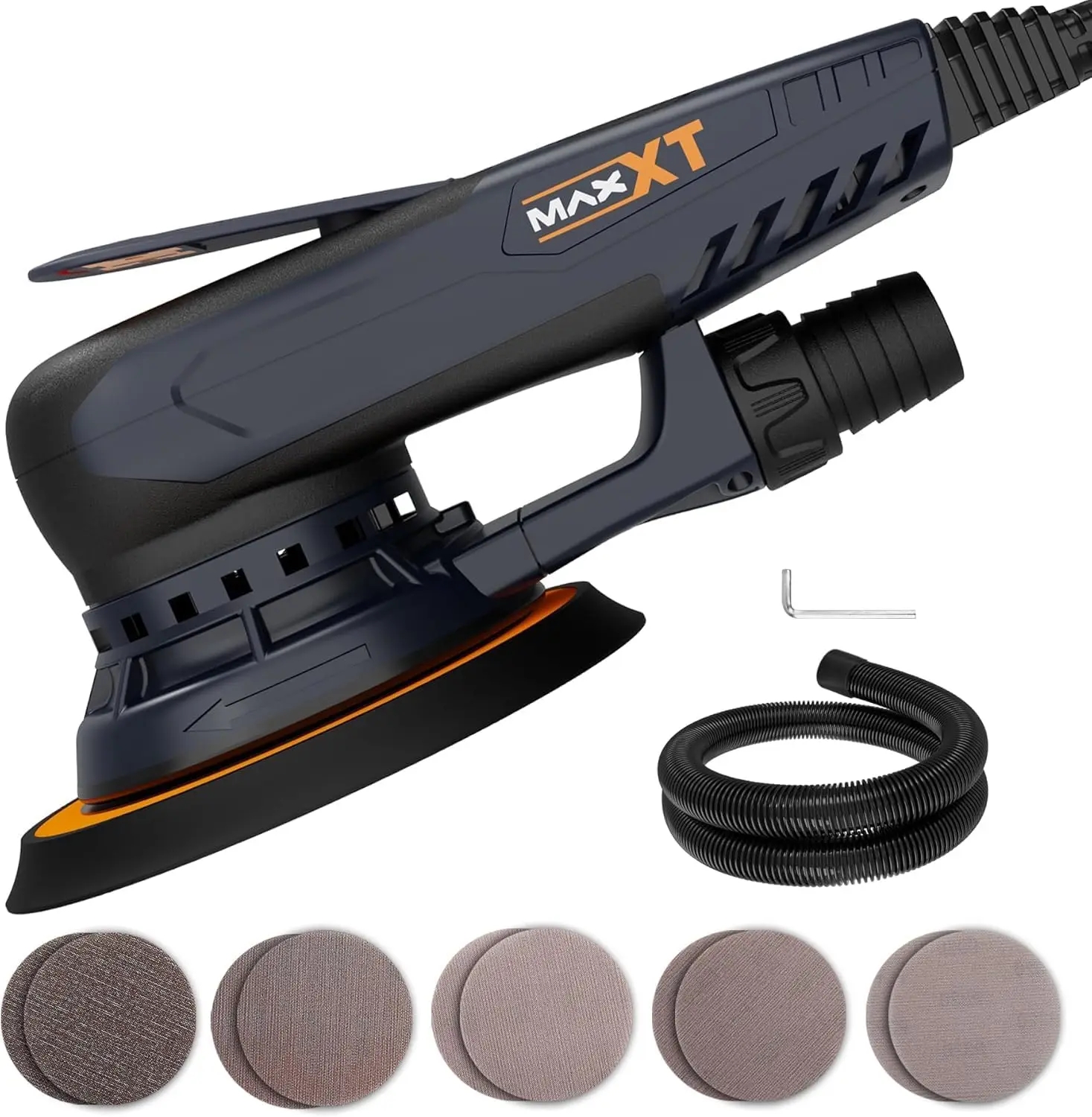 Electric 2.5mm Random Orbit Sander 350W 3A Multi-functional Variable Speed Electric Wire Track Sander With 10 Pieces Of Woodworking Sandpaper (R7303-2.5mmOrbit)