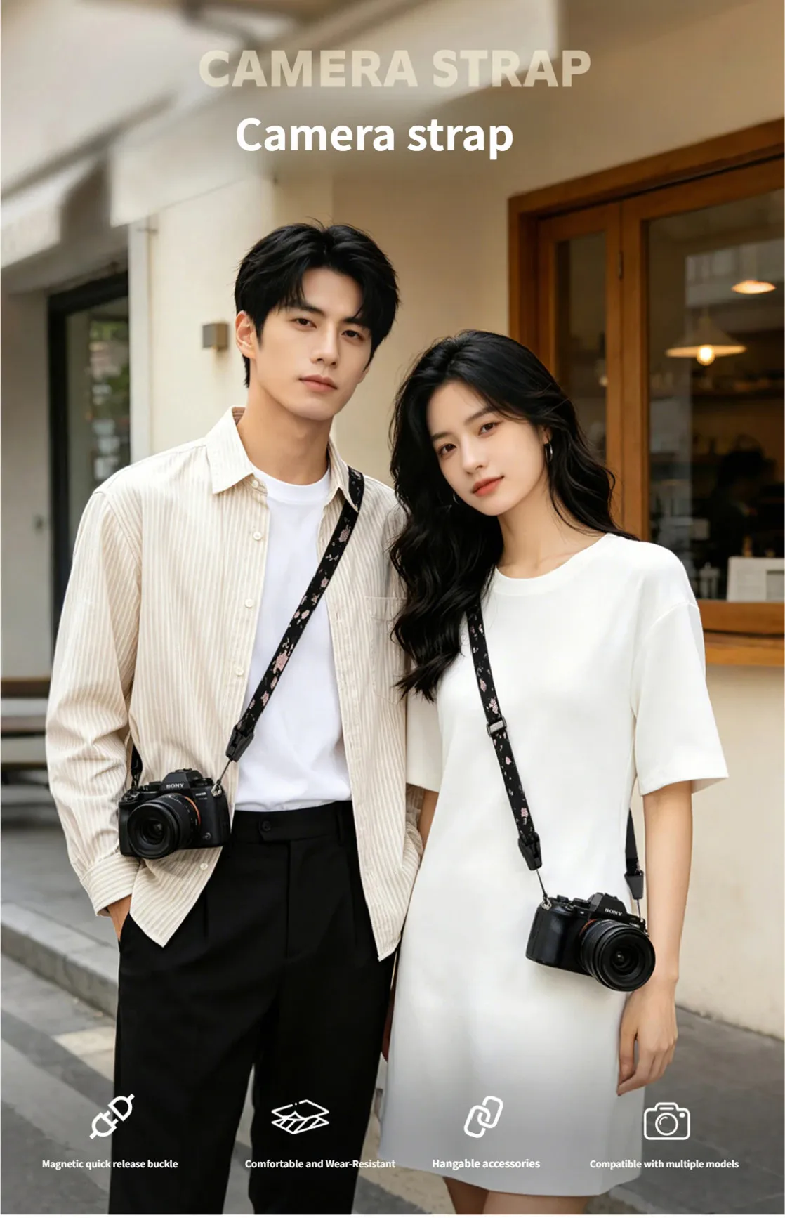 DSLR/SLR Cameras Shoulder Strap with Quick Release Buckle camera Neck Lanyard Camera Strap Adjustable Shoulder Sling Strap