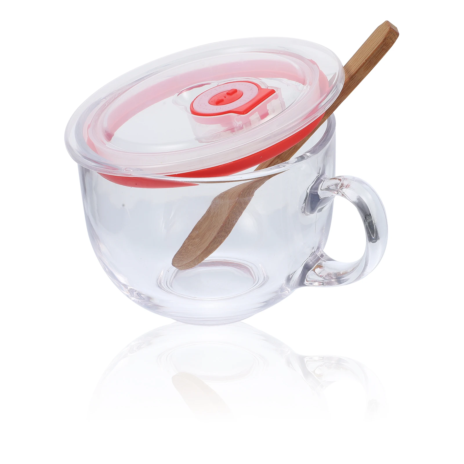 

Breakfast Cup 470ml Oatmeal Bowl Glass Mug Lid Portable Large Mouth Food Container for Cereal Yogurt Milk Coffee Travel
