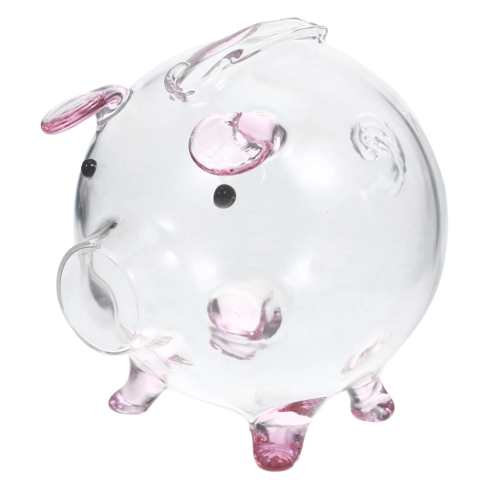 Pig Shaped Piggy Bank Clear Borosilicate Glass Coin Box Cute Storage Jar for Kids Money Saving Decoration Gift