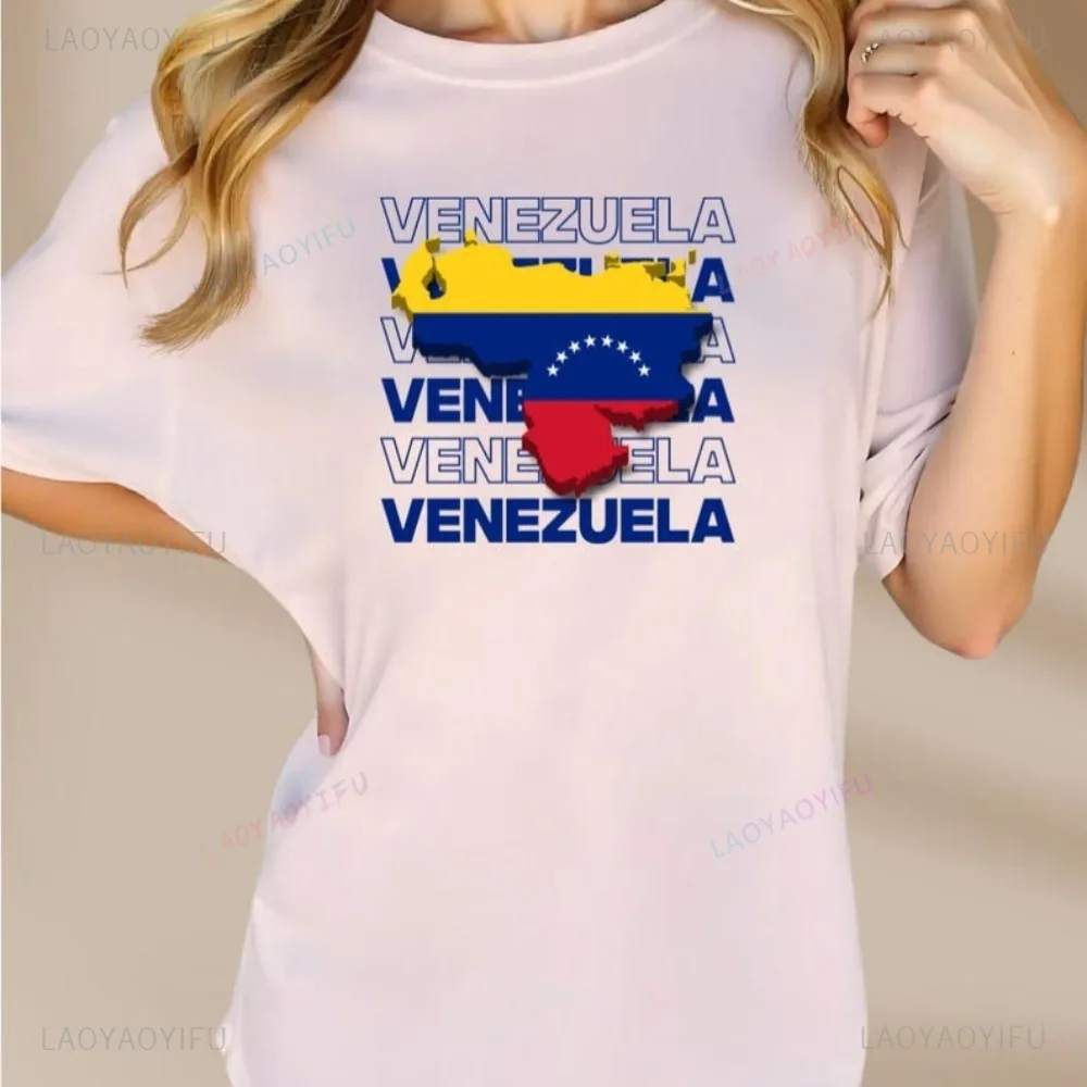 جريئة فنزويلا فخر المشارك الفن الحد الأدنى تي شيرت مطبوع موضة عادية فضفاض Harajuku المرأة التي شيرت قصيرة الأكمام س الرقبة تيز #4