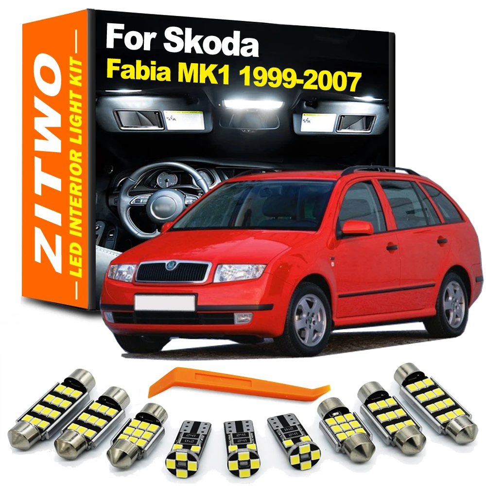 ZITWO 13Pcs LED Interior Reading Door Light Kit For Skoda Fabia MK1 Hatchback Saloon Combi 1999- 2002 2003 2004 2005 2006 2007