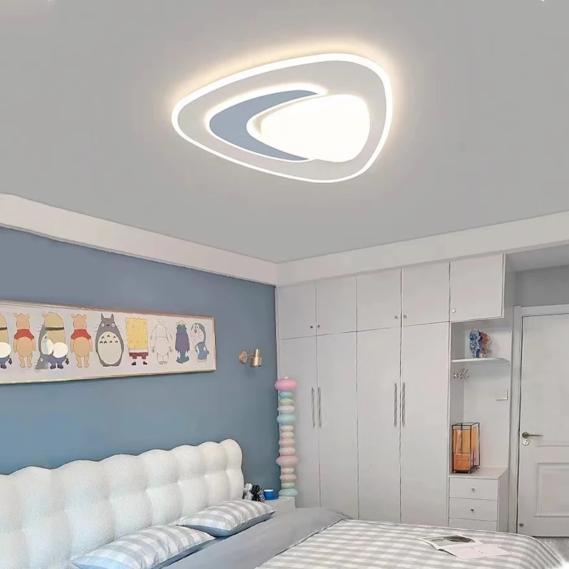 Modern Led Ceiling Light With Remote Control Dimmable Simple White Round Moon Ceiling Lamp Bedroom Living Room Kids Chandelier