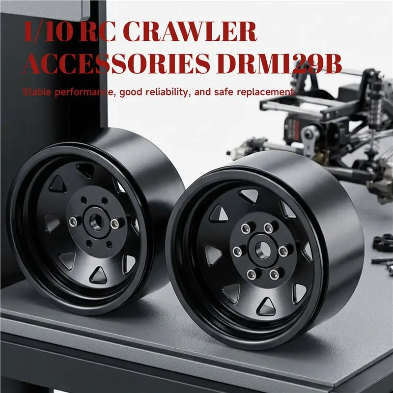 Excellent-For 1/10 Scale For 4Pcs/Set RC Crawler Accessories- Zinc Alloy 8 Holes 1.9 Inch Beadlock Wheel Rim