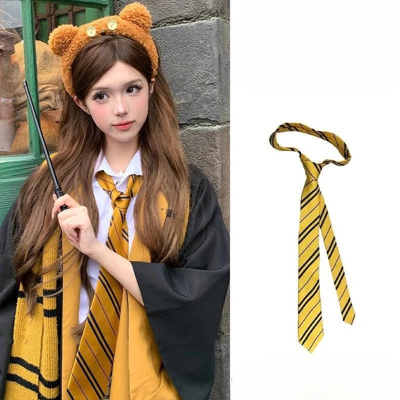 College-style Striped Tie Vintage-inspired Women's Belt with Denim Pants Accessories Tie and Scarf Paired with Long Ribbon Sash