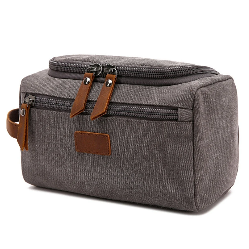 NEW-New Canvas Toiletry Bag For Men Wash Shaving Women Travel Cosmetic