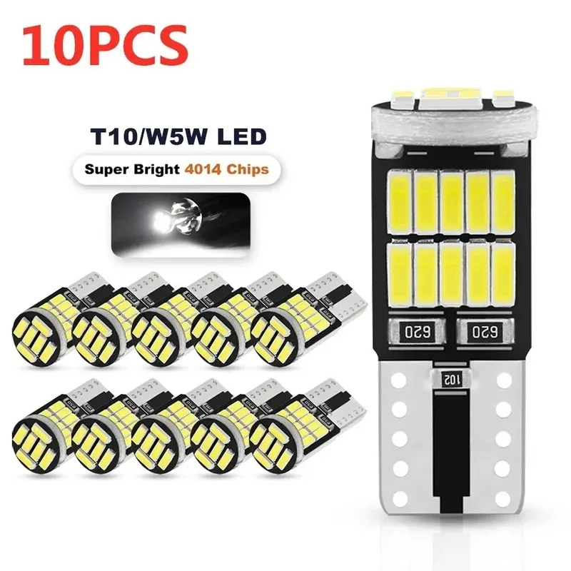 

10 шт. светодиодных ламп W5W T10 168 194 Canbus 4014 26SMD для освещения салона автомобиля, карты, купола, парковки и габаритных огней