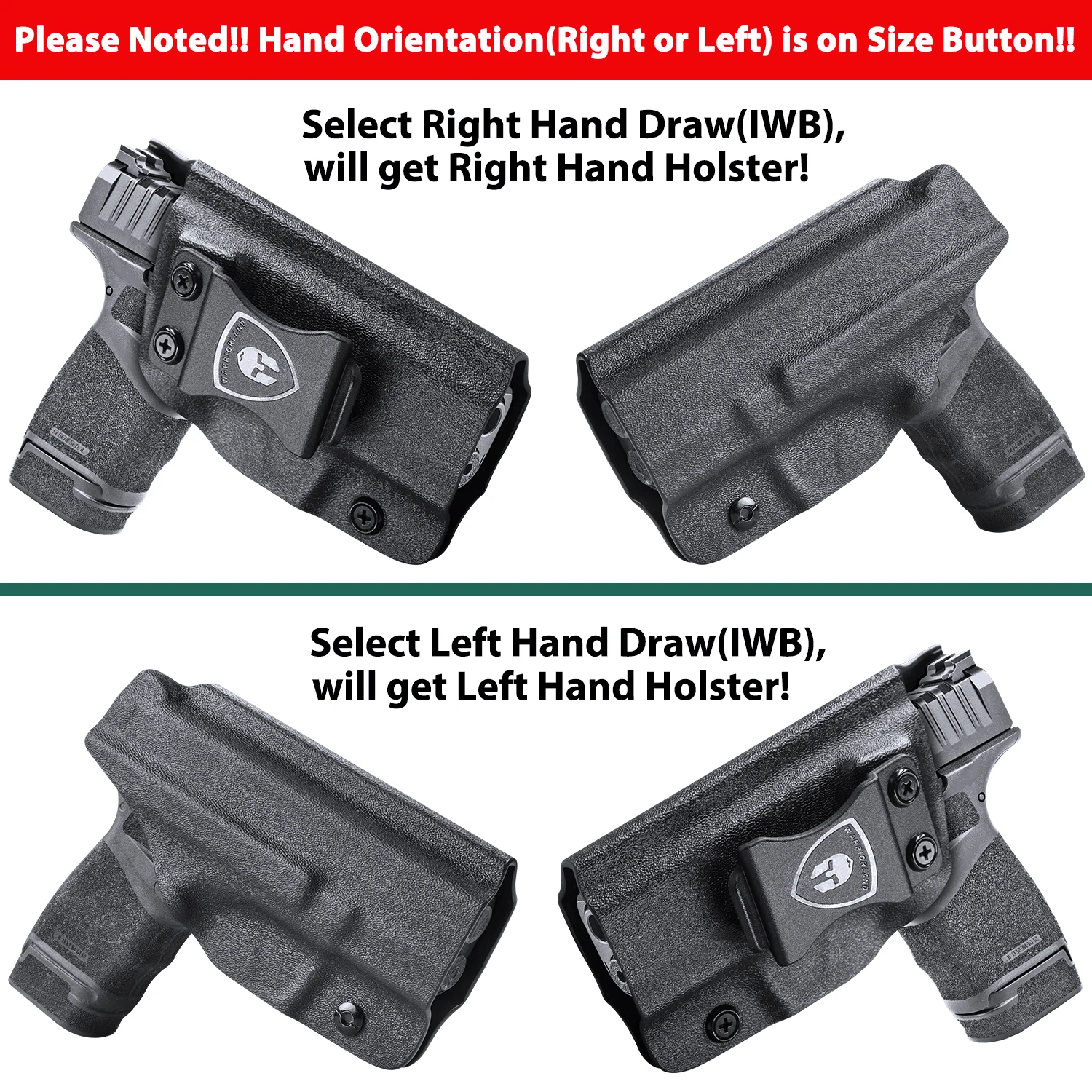 Kydex ซองหนัง Hellcat, ขนาดพอดีกับ: Springfield Armory Hellcat และ Hellcat Pro Pist0l คาดเอวซ่อนมือ