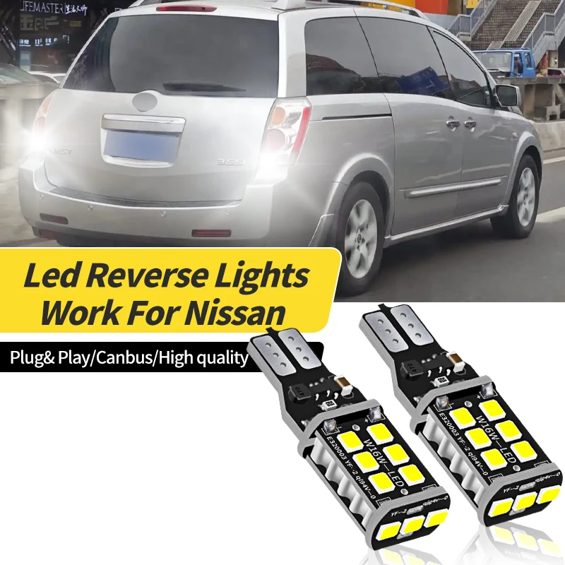 

4/10PCS Canbus T16 T15 921 W16W White Lamp LED Car Backup Reverse Lights For Nissan Quest/Sentra/Xterra/Murano/Armada/Rogue/370Z