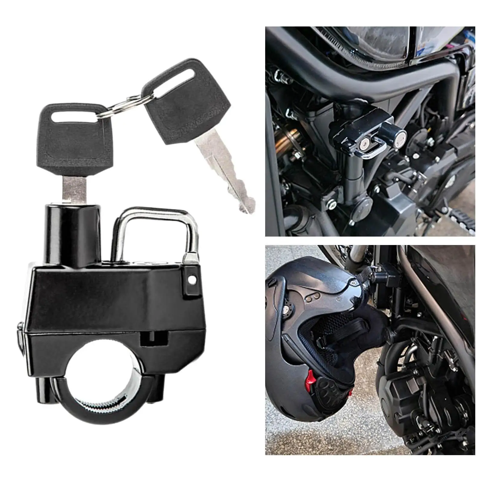 Motorcycle Lock Padlock Fit for 22mm-25mm Handlebar Motorbike Black