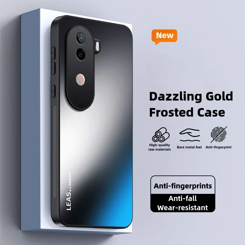 Frosted Case for vivo V40e V40 Pro Dazzling Gold Silicone Protection Hard Shockproof Phone Cover vivoV40ePro V2348 V2347 Shell