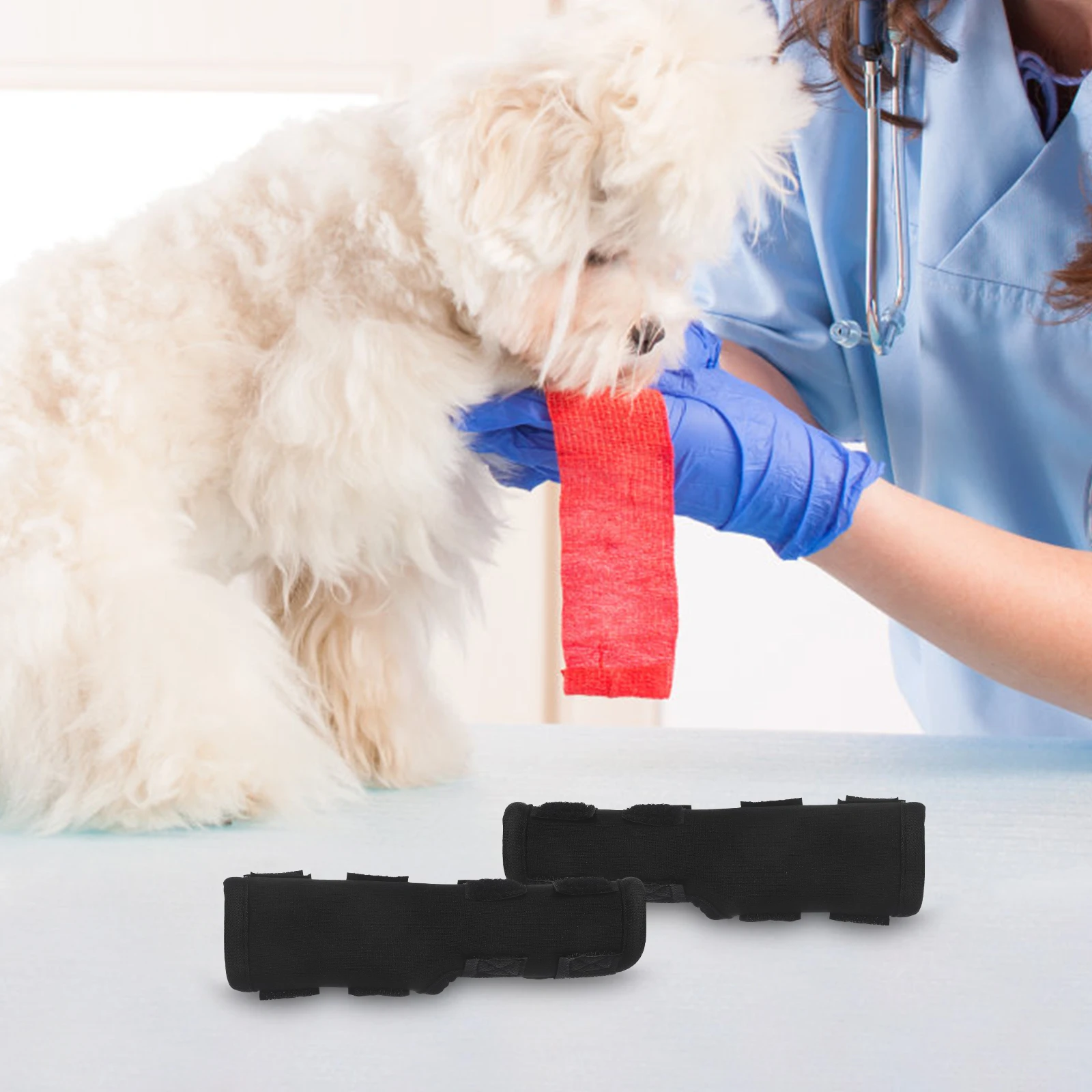 

1 Pair Dog Support Brace Hock Joint Healing Canine Leg Wrap Shock Absorbing Compression Sleeve Pet Recovery Protector Wrap
