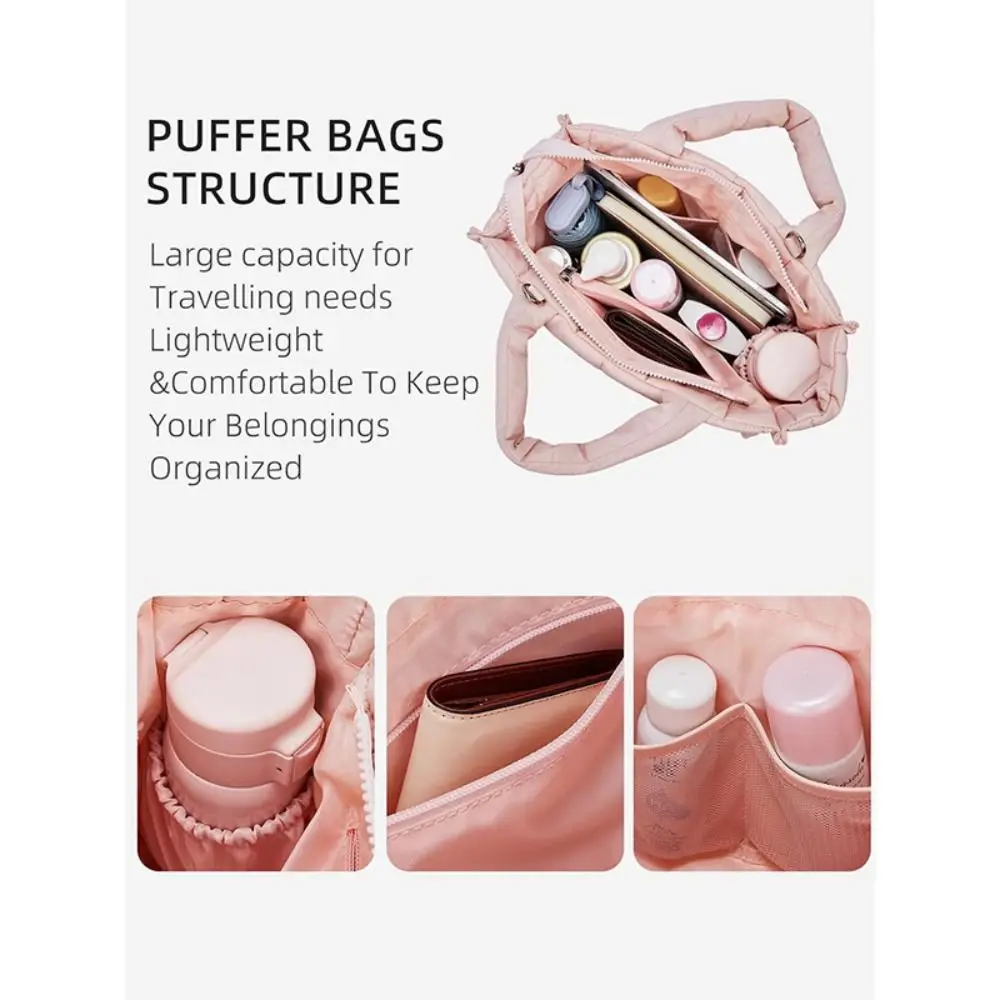 حقيبة حمل مبطنة قابلة للتعديل وحزام قابل للفصل وحقيبة منتفخة متعددة الجيوب من النايلون مع حقيبة كروس بسحاب