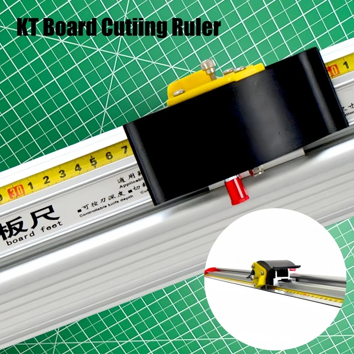 Manual Sliding KT Board Trimmer Cutting Ruler, Photo Paper PVC PET Cutter with Ruler for Craft Scrapbook