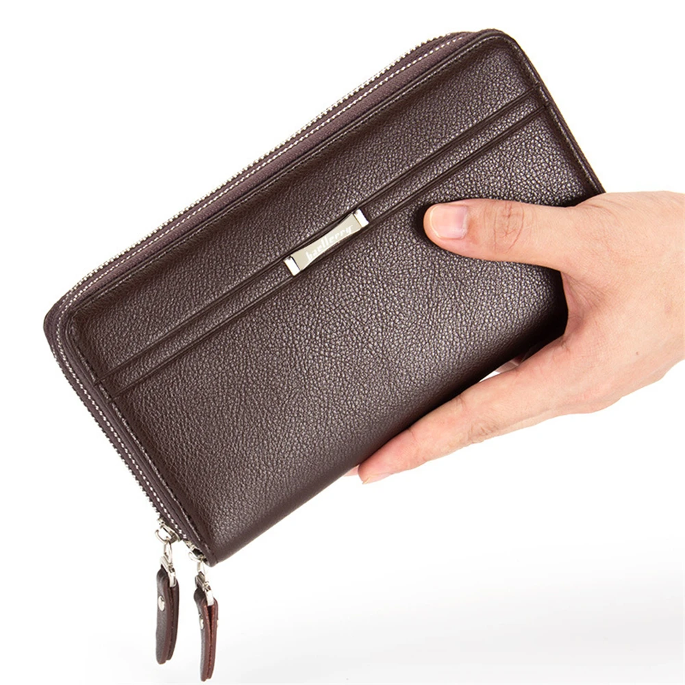 Mens Wallet Long Purse Leather Clutch Large Business Handbag Phone Card Holder Case Gift for Men Father Son Husband Boyfriend