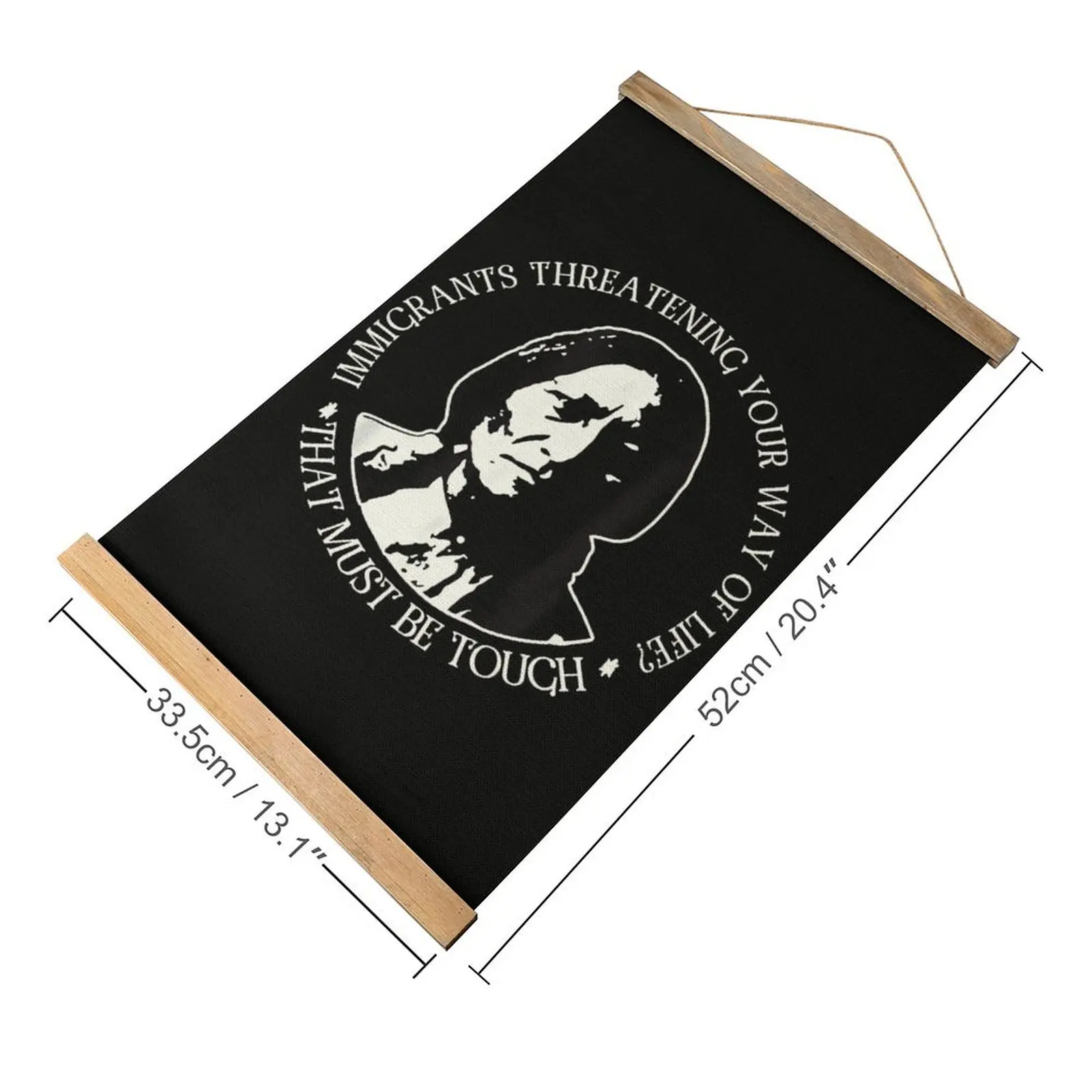 المهاجرين تهديد الحياة جدارية قوية غرفة المعيشة الجدار الديكور الكتان معلقة اللوحة لطيف العبقري غريب الأطوار الأبيض تزيين #2