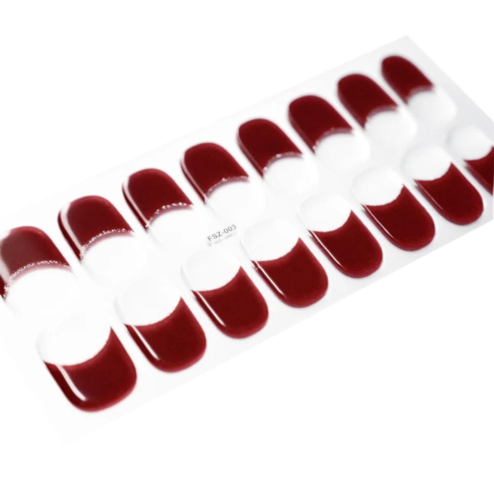 Bandes autocollantes pour ongles en Gel semi-durci UV, couverture complète française longue durée, curseur d'ongles semi-durci pour Extension d'ongles