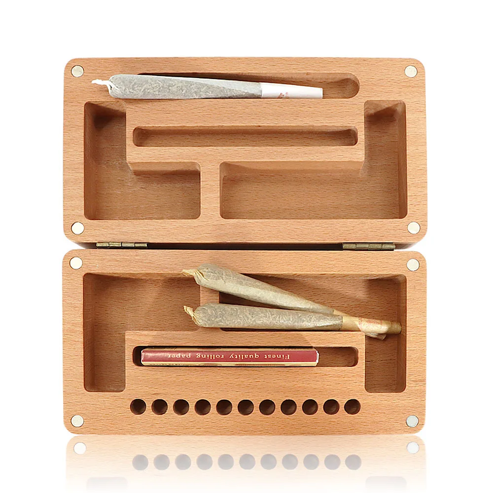 17*9cm WOOD bamboo Storage small Rolling Tray tobacco Cigarette herb for grinder cone Smoking Accessories