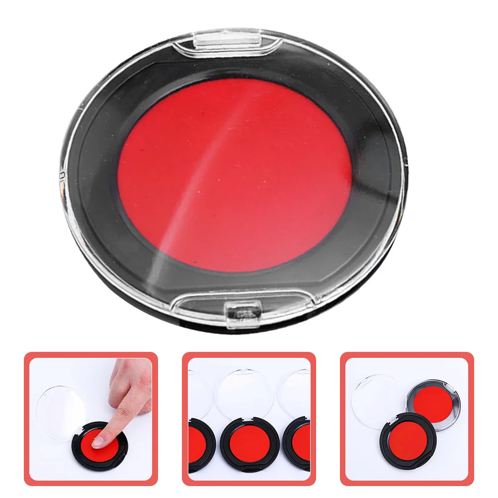 Portable Financial Mini Round Ink Pad Oil-Based Inkpad Reusable Office Stamp Pad Clear Document Supply Reusable Round Inkpad
