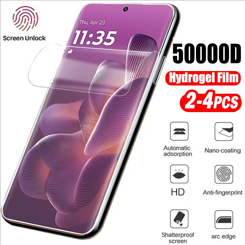 

2-4pcs Full Cover Clear Hydrogel Film for Motorola Edge 60 50 Ultra Fusion Screen Protector for Edge 50 40 Neo 60S Pro Soft Film
