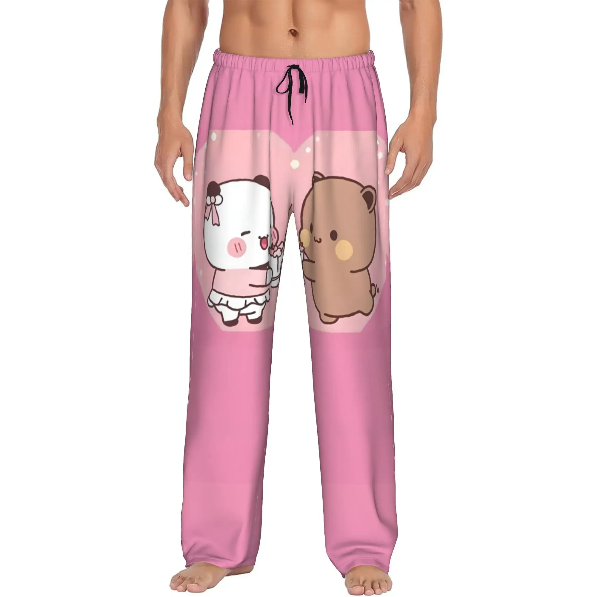 Custom Funny Bubu And Dudu Pajama Pants Men's  Lounge Sleep Stretch Sleepwear Bottoms with Pockets