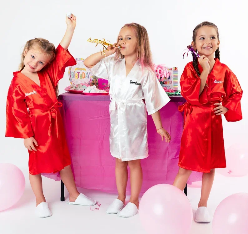 Birthday Kids Robes for Girls Kids Spa Party Robe Birthday Girl Gift Personalized Sleepover Robe Custom Wedding Bridesmaid Robes