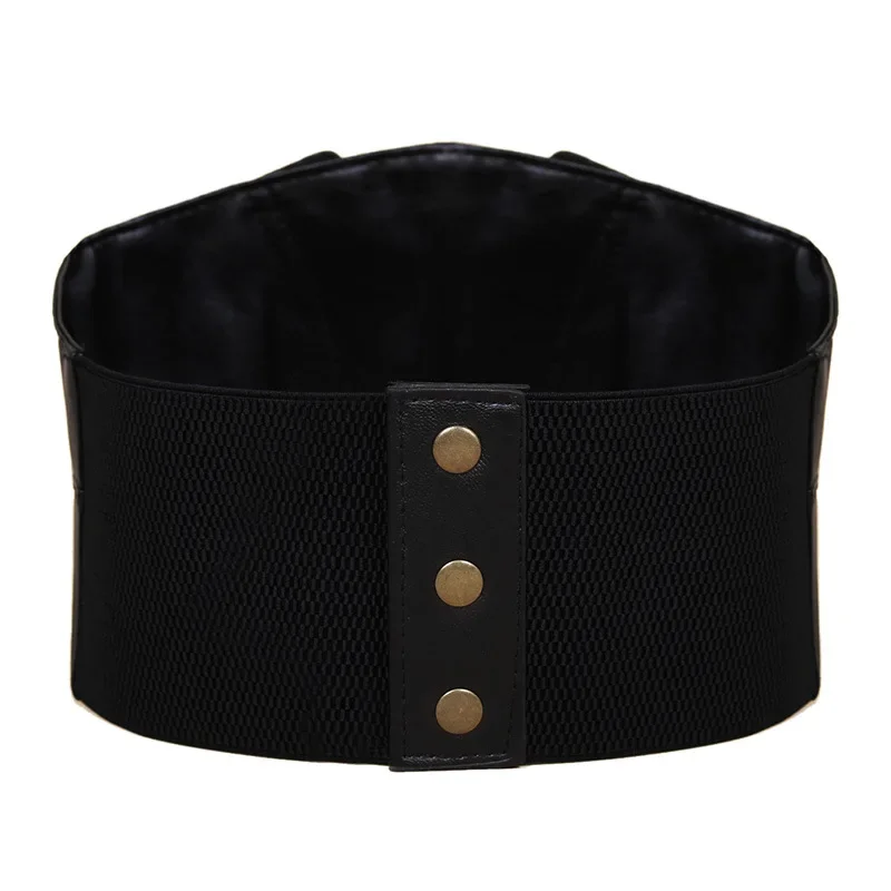 Women Corset Belt Gothic Hight Elastic PU Leather Female Lace-up Corset Belts Slimming Waist Vintage Corset Wide Waistband Belt