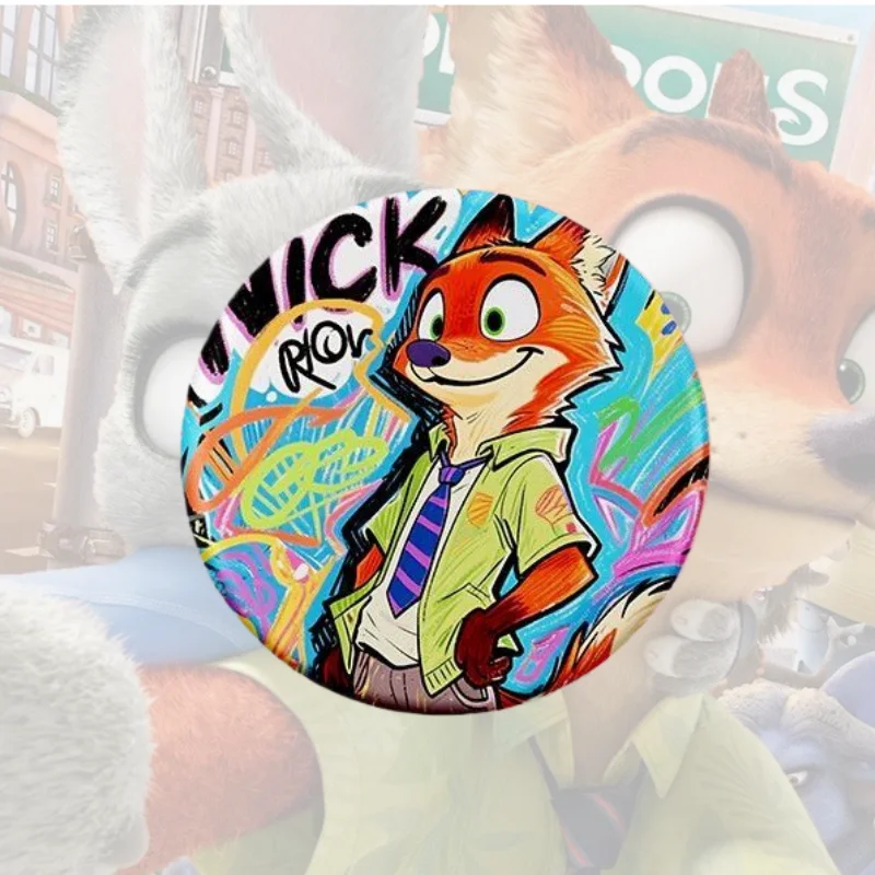 جديد ديزني Zootopia جودي نيك الرسوم المتحركة الثانوية المحيطة الكرتون الكتابة على الجدران سلسلة شارة الإبداعية لطيف 58 مللي متر بروش سميك هدية