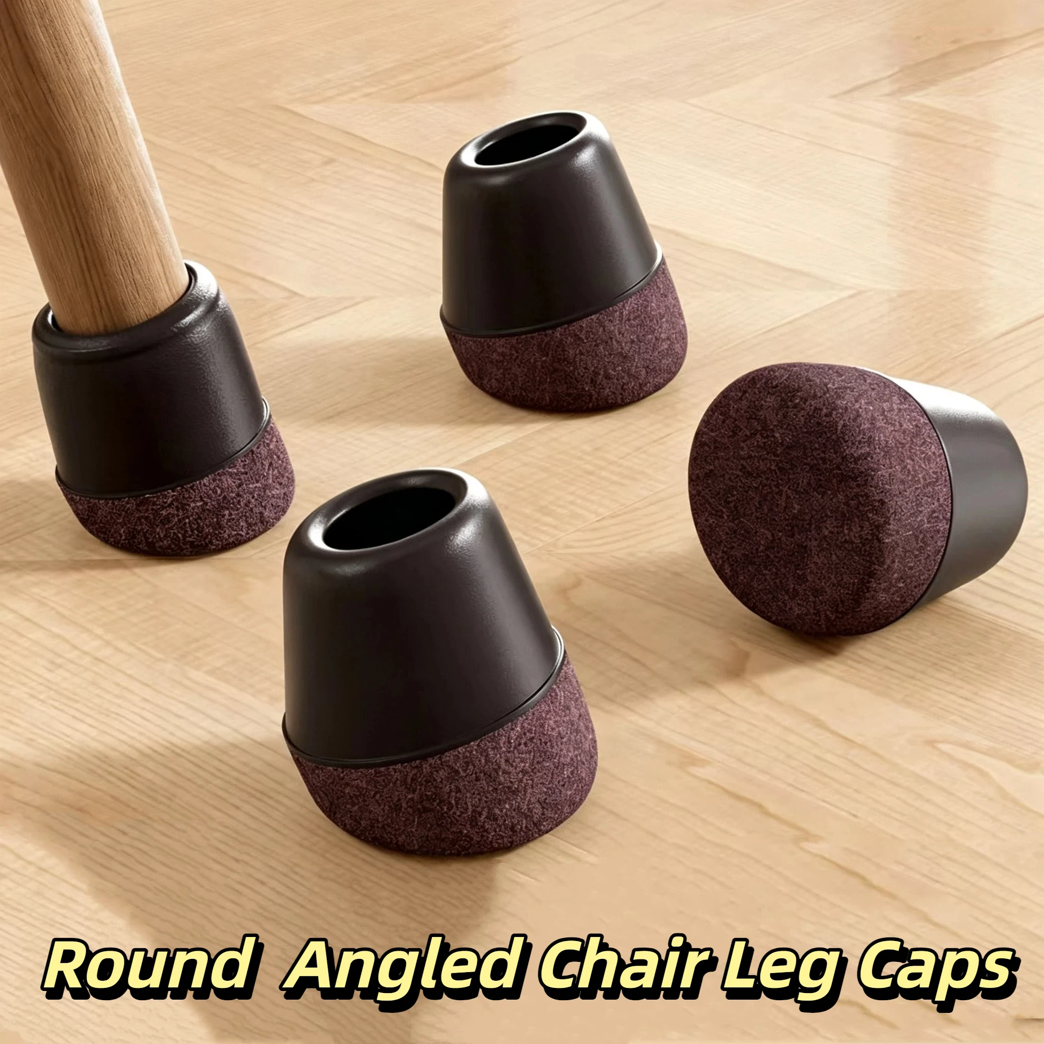 Round Chair Leg Caps Angled Chair Leg Cap Anti-slip Chair Leg Protectors Foot Cover Thick Wrap Felt Pads Hardwood Floor No Noise