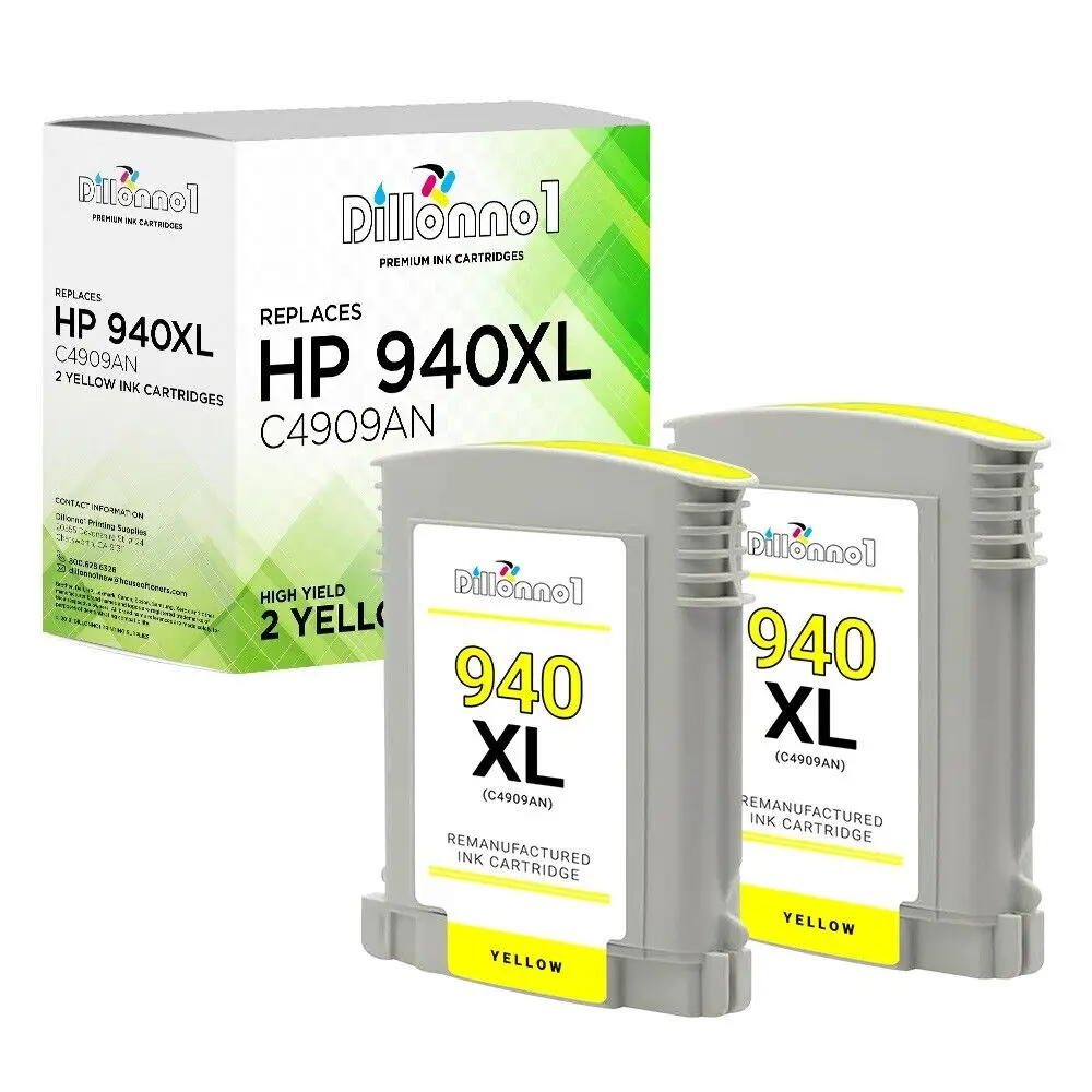 2PK For HP 940XL C4909A C4905A Yellow Ink 8000 8500