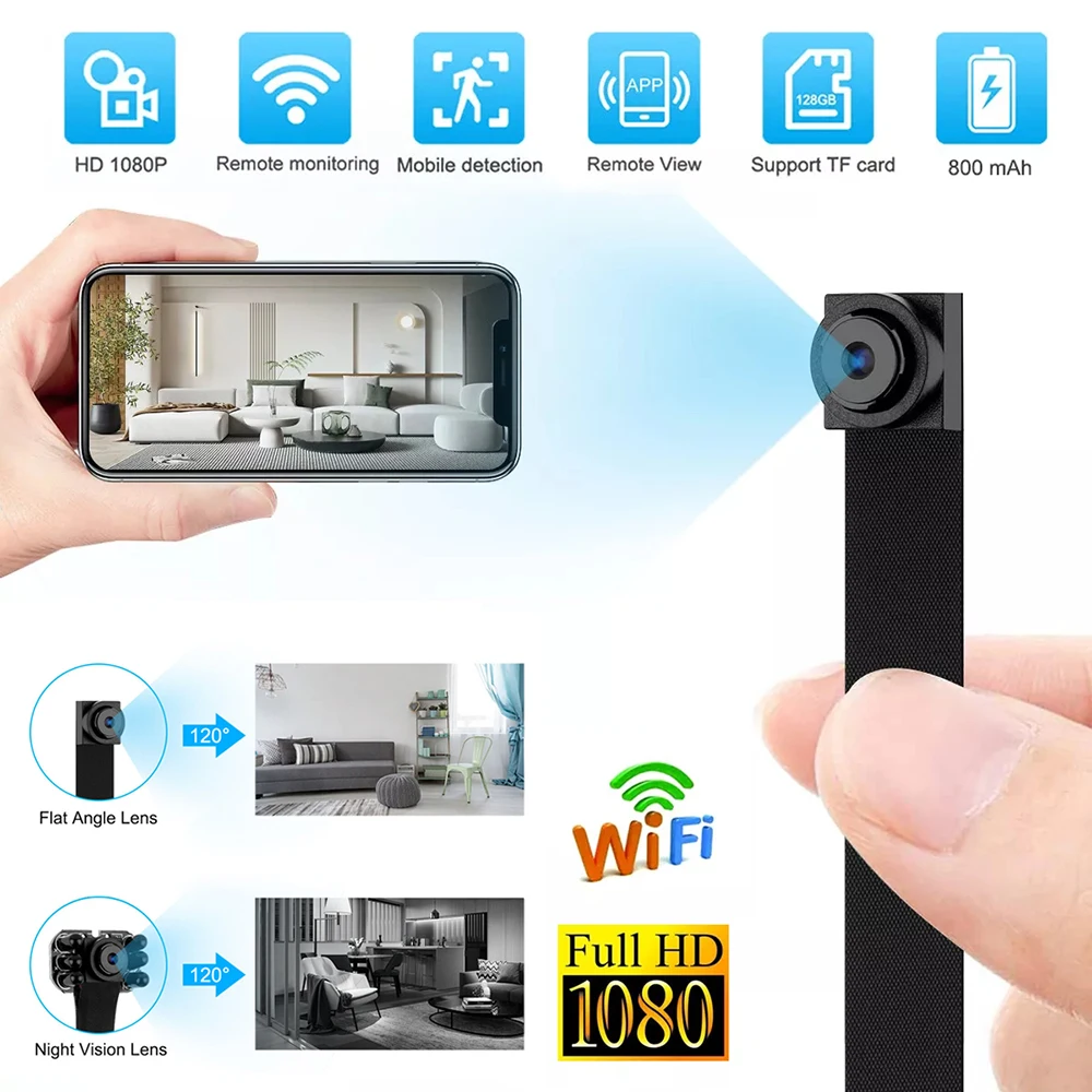 HD 1080P WiFi Camera DIY Camera Mini Camera Infrared Night Vision Motion Detection Support Remote View P2P Micro Webcam