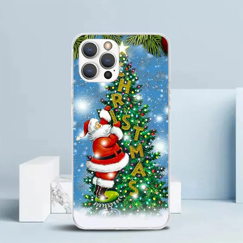 Christmas Santa Claus Present Phone Case For IPhone 16 15 14 13 12 11 Pro Max Mini XR XS X 7 Plus 8 + SE 2020 Soft TPU Back Cove