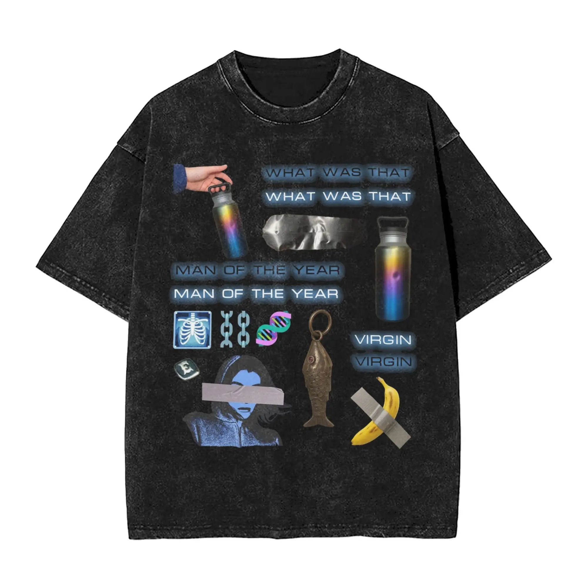 المتضخم غسلها تي شيرت لورد العذراء ألبوم جديد تي شيرتات قطن تتجه تي شيرت للزوجين الصيف Y2K ريترو عادية تيز